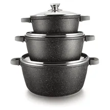 Cheffinger Topf-Set 6-tlg. 3 x Kochtopf + 3 x Deckel