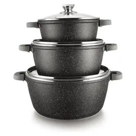 Cheffinger Topf-Set 6-tlg. 3 x Kochtopf + 3 x Deckel