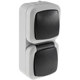 ChiliTec Feuchtraum Kombi-Schalter/Steckdose IP44 250V/10/16A grau