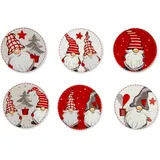 Excelsa Set mit 6 Untersetzern, Keramik, Unterseite aus Kork, Durchmesser 10,5 cm, multifunktional