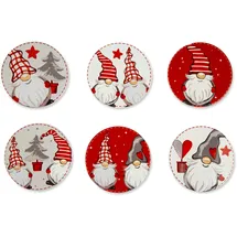 Excelsa Set mit 6 Untersetzern, Keramik, Unterseite aus Kork, Durchmesser 10,5 cm, multifunktional