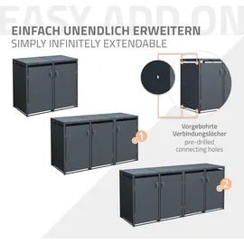 ML-Design Mülltonnenbox 2er 132 x 80 x 116,3 cm grau