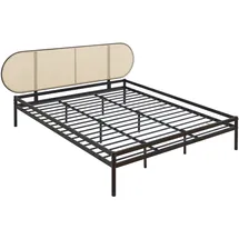 [en.casa] Metallbett Linköping 180 x 200 cm mit ovalem Kopfteil
