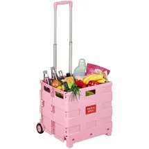 Relaxdays Einkaufstrolley Rosa