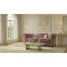 Home Affaire 3-Sitzer HOME AFFAIRE "BRONNOY Chesterfield Sofa mit aufwendiger Knopfheftung, Breite 193 cm", altrosa, B:193cm H:75cm T:90cm, 100% Polyester, Sofas, Sofa mit geschwungenen Armlehnen, Chesterfield-Optik, Glamour