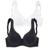 PETITE FLEUR T-Shirt-BH Damen schwarz+weiß Gr.100E