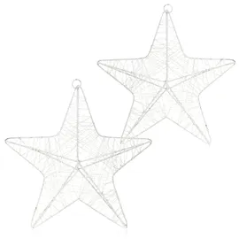 COM-FOUR Deko Stern Weihnachten 2x weiß