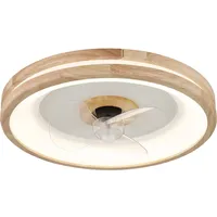GLOBO Deckenventilator 50 cm Holzlampe Braun