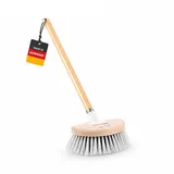 BawiTec Waschbürste Halbmond-Form 20 cm mit Holzstiel 120 cm