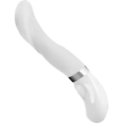 Wiederaufladbarer Design-Vibrator aus Silikon, 17,5 cm, weiß