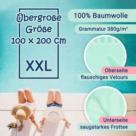 ZOLLNER Strandtuch 100 x 200 cm mint