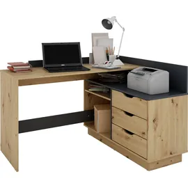 byLIVING Winkelschreibtisch Belfast Eiche / Braun