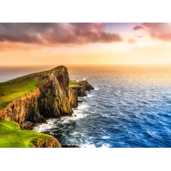 Fototapete PAPERMOON "Neist Point Lighthouse", bunt (mehrfarbig), B:5m L:2,8m, Vlies, Tapeten