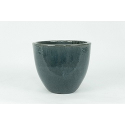 Teramico Pflanzkübel »Blumentopf Keramik "EggPot" 37x34cm Falling Grau«, 100% Frostfest blau|grau