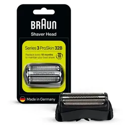 BRAUN Scherköpfe Series 3 32B Ersatzscherteil schwarz - Effektive Rasur Made in Germany