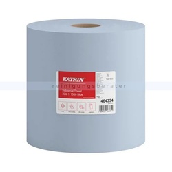 Putztuchrolle KATRIN Industrieputzrolle XXL 3-lagig blau 36x38 cm, 360 m, 1000 Blatt/Rolle, 1 Rolle