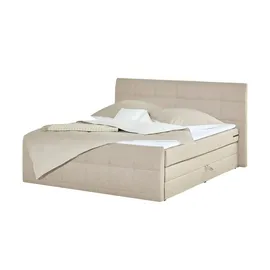 Sofa.de Boxspringbett mit Bettkasten ¦ beige ¦ Maße (cm): B: 200 H: 110