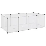 vidaXL Kleintierkäfig Transparent 144x74x46,5 cm PP und Stahl