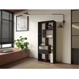 SKRAUT HOME Bücherregal 67 x 31 x 162 cm Schwarz/Eiche