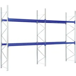 Bito Paletten-Komplettregal-Set P1 mit 2 Ebenen H4000xT1100xL25500 mm 1000 kg, unmontiert enzianblau
