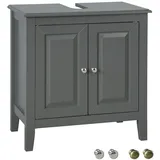 SoBuy Waschbeckenunterschrank Waschbeckenunterschrank Dunkelgrau