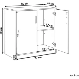 Beliani Zehna Aktenschrank 80 x 80 x 40 Braun / Schwarz