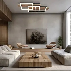 LED Deckenleuchte Holz Wohnzimmerlampe Deckenlampe Quadrate, MDF Metall, 24W 1300Lm warmweiß, LxBxH 58x33x8,5 cm