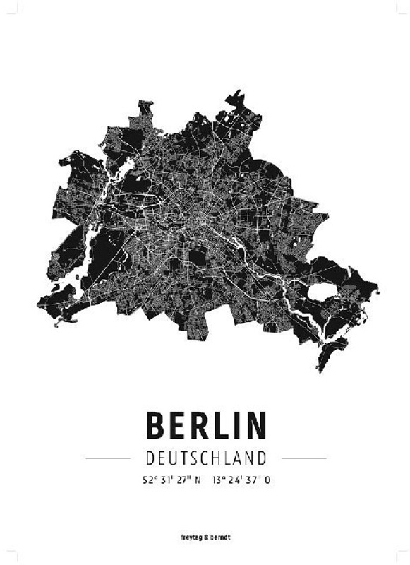 Freytag & Berndt Poster + Markiertafeln / Pl 48F / Berlin, Designposter, Hochglanz-Fotopapier, Karte (im Sinne von Landkarte)