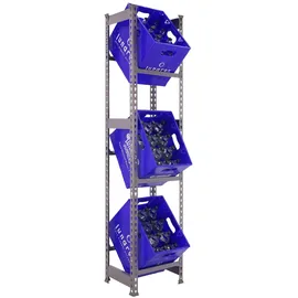 Simonrack Getränkekistenregal 180 x 40 x 30 cm Grau