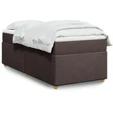vidaXL Boxspringbett mit Matratze Dunkelbraun 100x200 cm Stoff
