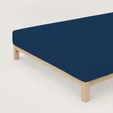 schlafgut Pure Baumwolle 90 x 190 - 100 x 220 cm blue deep