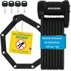 Sicherheits-Faltschloss. sicheres Fahrradschloss 89cm lang für E-Bike & Fahrrad SCHWARZ No Size