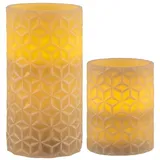 NCC-Licht LED Wachskerzen Cosy Ornament 2 St. grau/weiß