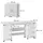 Vicco Nähtisch Carmen, Weiß, 160 x 80.2 cm mit 6 Regalfächer, Nähzubehör, Weiss