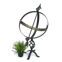 DanDiBo Sonnenuhr Schwarz aus Metall Schmiedeeisen Wetterfest 72 cm Gartenuhr Uhr Garten