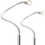 Kalb Material Für Möbel Bettleuchte 3W LED 2er Set silbergrau