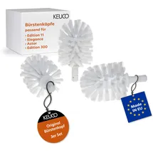 Keuco Original KEUCO Ersatzbürstenkopf weiß, 3 Stück, für Edition 11, Elegance, Astor, Edition 300 WC-Bürstengarnitur, Ø 7,2 cm, Ersatz-Klobürstenkopf