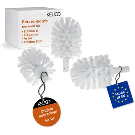 Keuco Original KEUCO Ersatzbürstenkopf weiß, 3 Stück, für Edition 11, Elegance, Astor, Edition 300 WC-Bürstengarnitur, Ø 7,2 cm, Ersatz-Klobürstenkopf