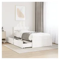VidaXL Massivholzbett ohne Matratze Weiß 75x190 cm Kiefernholz