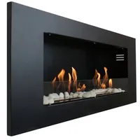 Kaminbau Mierzwa Echtfeuer-Dekokamin Aurora (Luxus Royal, Brenngel & Bio-Ethanol Kamin inkl. 2 regulierbare Edelstahl Brenner), Farbwahl, Gelkamin, Ethanolkamin, Kaminofen, Wandkamin schwarz