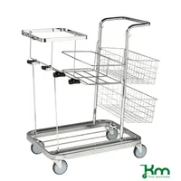 Kongamek Müllsackständer KM30170, Reinigungswagen, 550x700x1000mm (BxLxH), 4 Lenkrollen, verzinkt 7350074805111 Kongamek