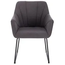 Home Deluxe Esszimmerstuhl PAKU Webstoff grau 2er Set
