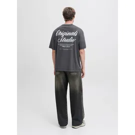 JACK & JONES Rundhalsshirt JORNORREBRO TYPO TEE SS CREW NECK NOOS Baumwolle, relaxed fit grau S (48)