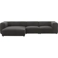 W.Schillig Ecksofa »around-the-block«, mit eleganter Biese, mit Federkern, Breite 341 cm grau