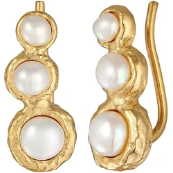 Elli Earclimber Süßwasserperlen 925 Silber Ohrringe   Damen 