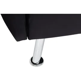Mendler Schlafcouch Samt 2-Sitzer Schwarz