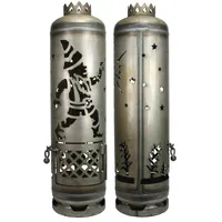 Zwergen Zauberer mit Laterne Feuerstelle Feuertonne Gartenzwerg Heinzelmännchen