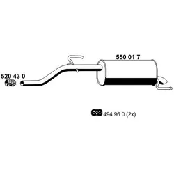 ERNST Endschalldämpfer  für FIAT 51782324 550017