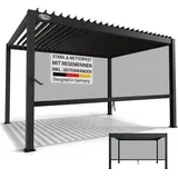 Juskys Lamellendach Tahiti 3 x 4 m inkl. Seitenwand
