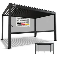 Juskys Lamellendach Tahiti 3 x 4 m inkl. Seitenwand